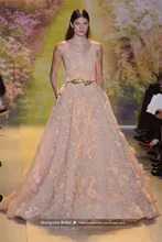 2017 Zuhair Murad Design Abendkleid Ballkleid Luxus Perlen V-ausschnitt Sexy Kleider Cocktail Party Robe De MariageMY1227-08