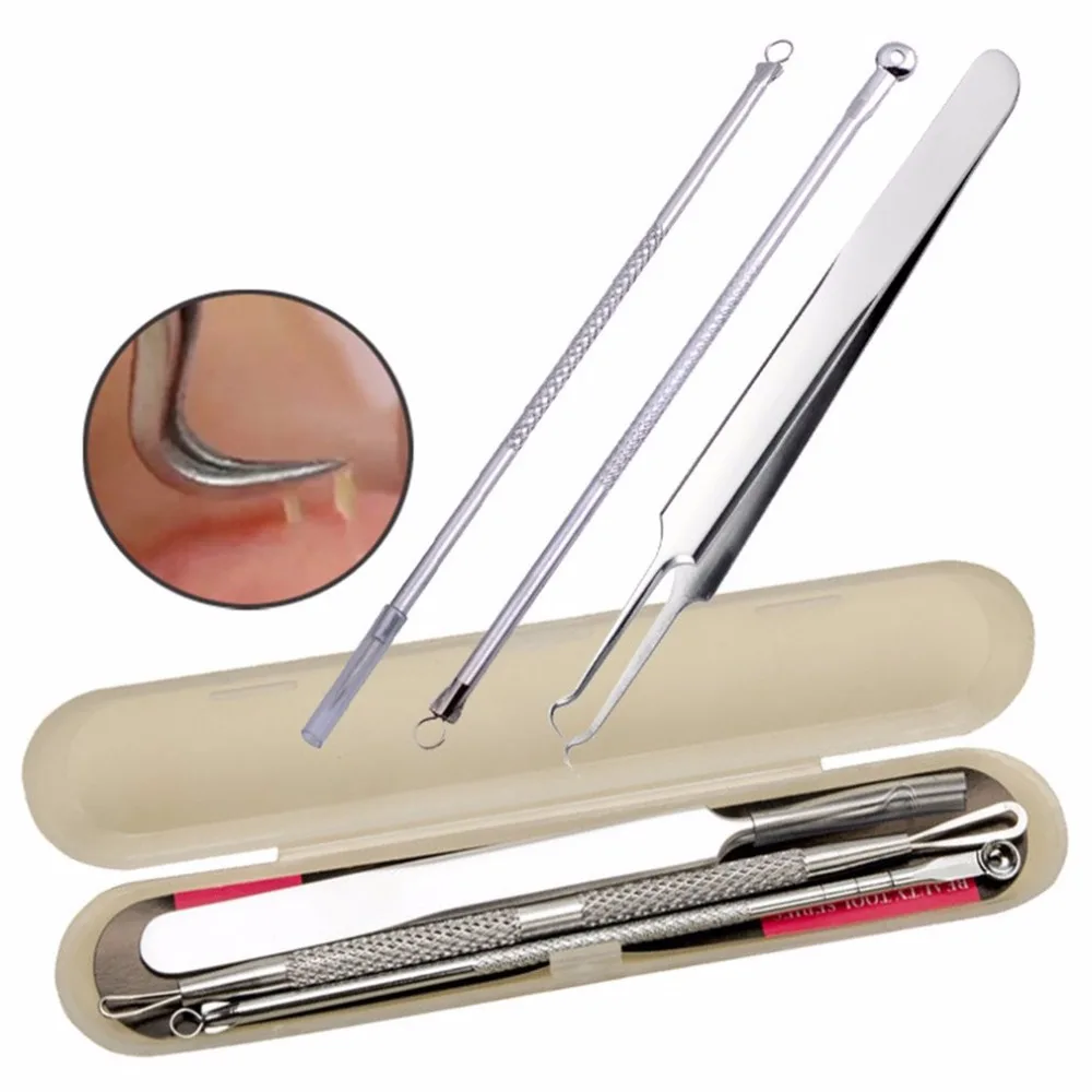 

3PCS/SET Portable Stainless blackhead remover Steel Acne Needles Comedone Acne Pimple Belmish Extractor Skin care tool
