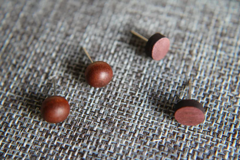 

New Hot geometric round wood stud earrings Love Button Cross Earring nice gift for woman girls ladies's Fashion jewelry
