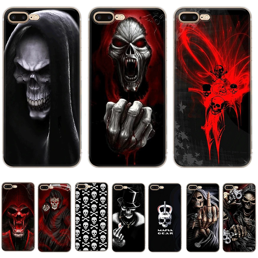 Чехол для мобильного телефона Жесткий iPhone 11 Pro X XR XS Max 6 6s 7 8 Plus 5 5S SE чехол Death Skull |