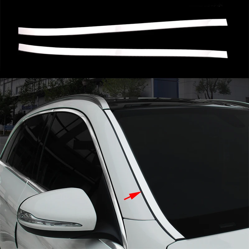 2x Steel Front windshield Cover Trim For Mercedes Benz GLA Class X156 2014 2016 & GLC Class X205