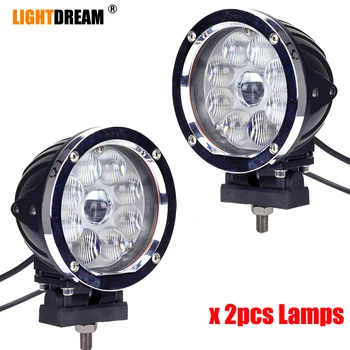 

5.5 inch 45W Round 4x4 Spotlights 12V 24V Car Truck Tractor Led Work Lights Front Headlights Chrome Frame x2pcs free shipping
