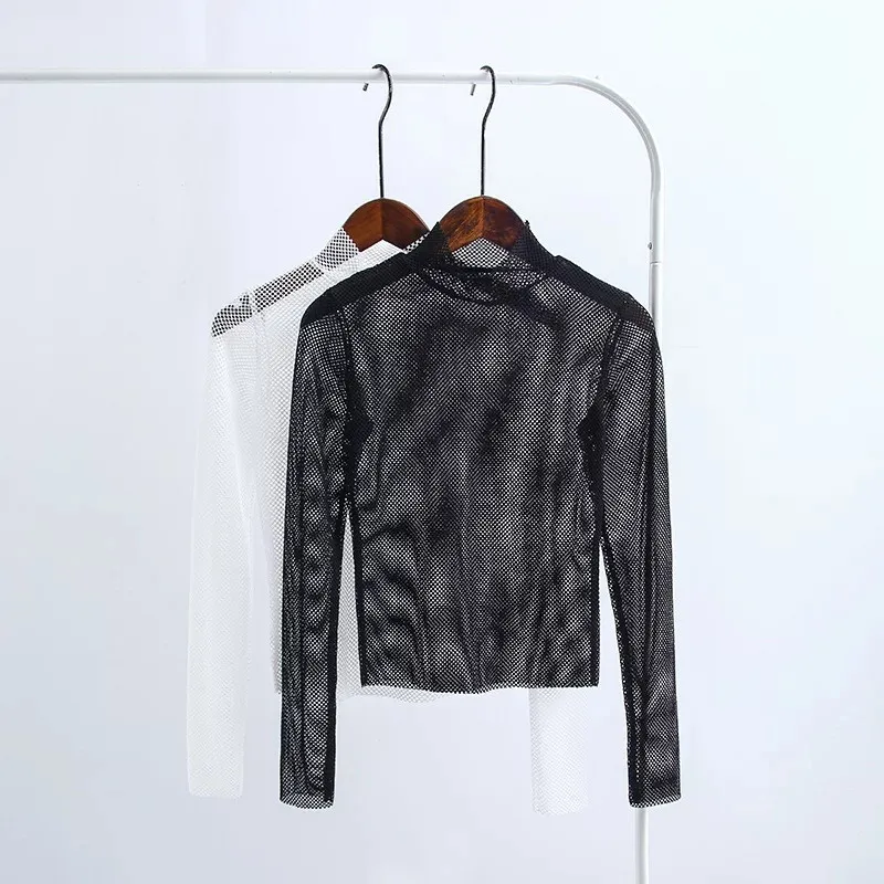 Miyahouse Long Sleeve Turtleneck Collar Female Tops Autumn Women Loose Casual Shirts Summer Cotton Solid Color Sexy T-Shirt