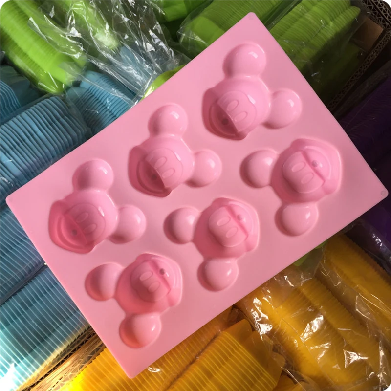 Silicone Mold Mickey Mouse Shape Cake Chocolate Cookies Baking Mould Ice Cube Soap Molds Tray Bakware Cake Tool