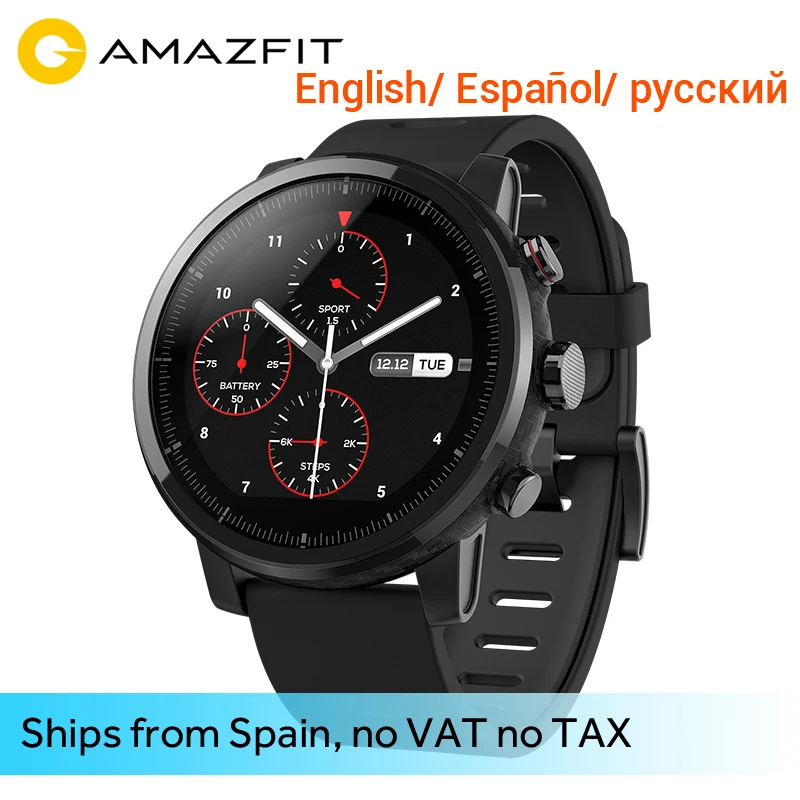 English/Russian/Spanish Xiaomi Huami Smart Watch Amazfit Stratos 2 Bluetooth GPS Heart Montior 11 Kinds Sport Mode Waterproof  