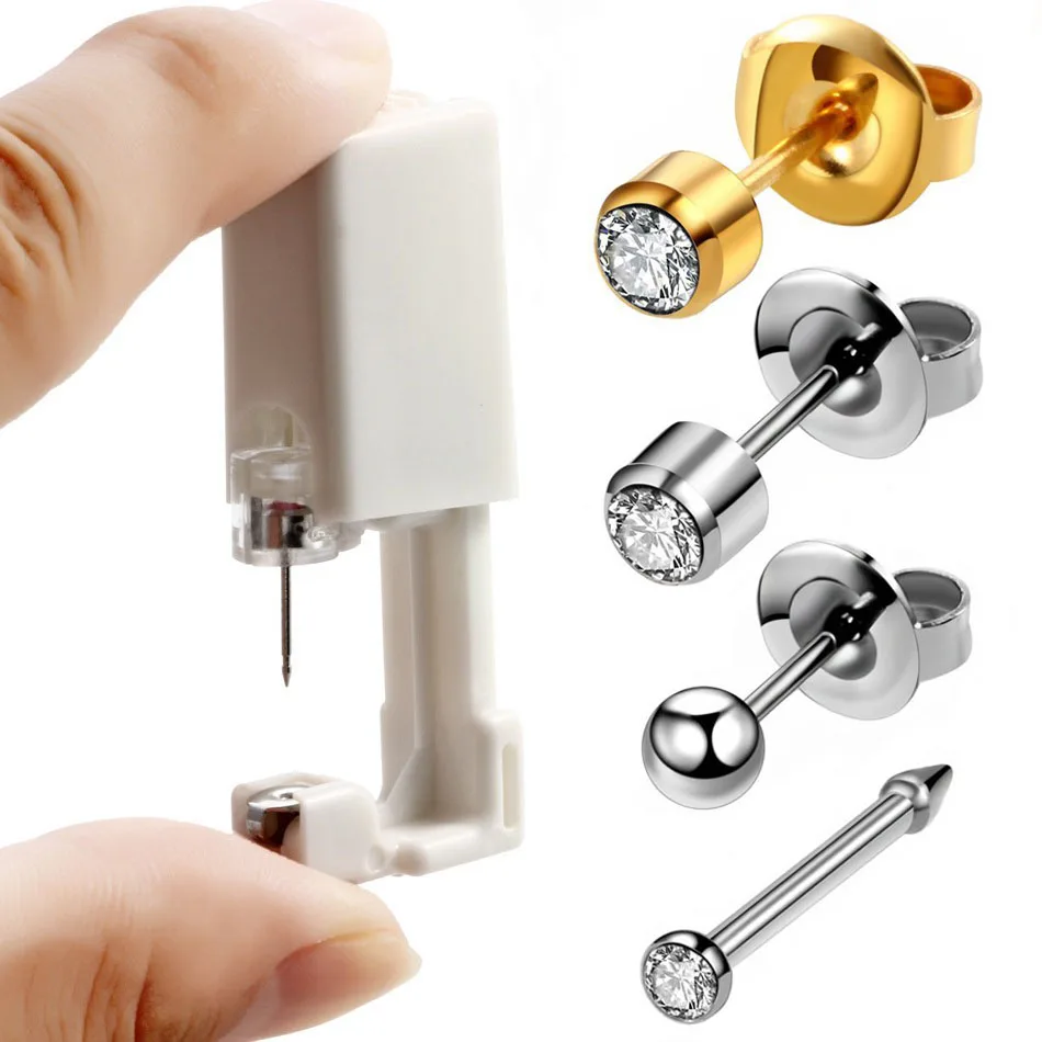 

1PC Disposable Safe Sterile Piercing Tool For Ear Cartilage Nose Stud Piercing Gun Piercer Machine Kit Stud Earring Body Jewelry