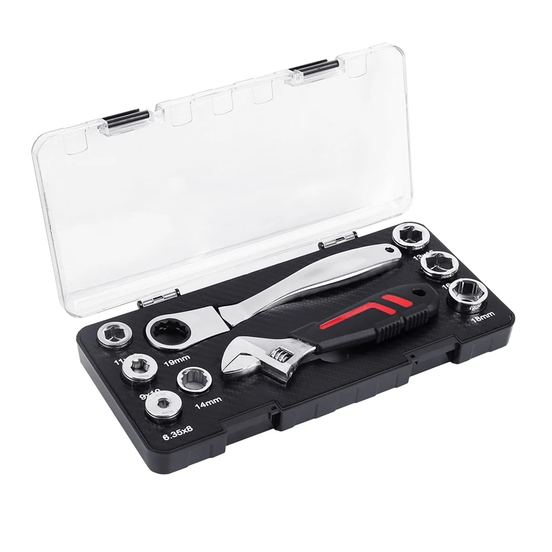 14IN1 Ratchet Torque Wrench Set 6-19mm Socket Wrench Adapter + Adjustable Spanner Tool Car Repair Tool for Car repair tools