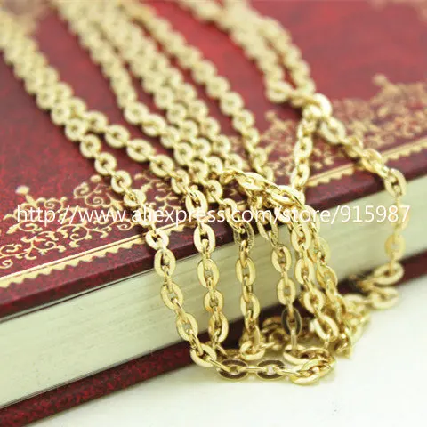 

Sweet Bell Fashion Jewelry Findings,diy,Accessories,charm,pendant,Iron KC golden Chain width:2MM Flat O-chain 10 Meter