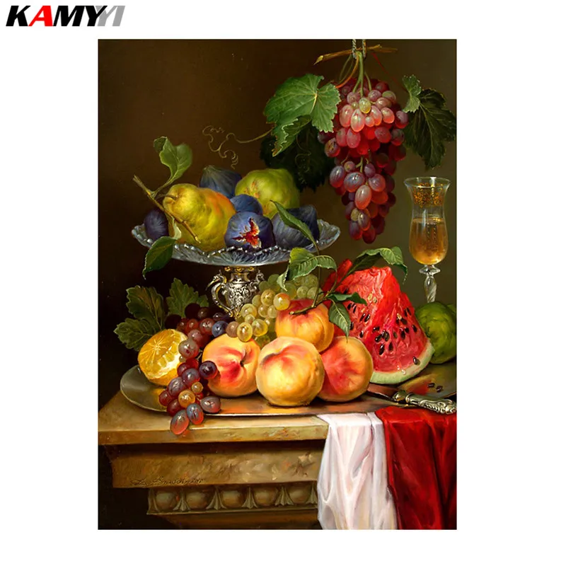

Diamond Embroidery Flower and Fruit 5D DIY Diamond Painting Cross Stitch Rhinestone Diamond Mosaic Home Decor XY1