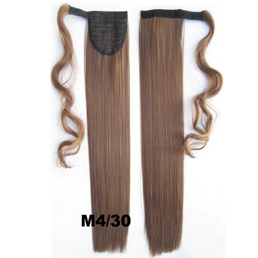 Amir конский хвост для наращивания волос термостойкие синтетические волоконные накладные волосы длинные прямые накладные волосы хвостики с Megic лентой - Цвет: 4/30HL