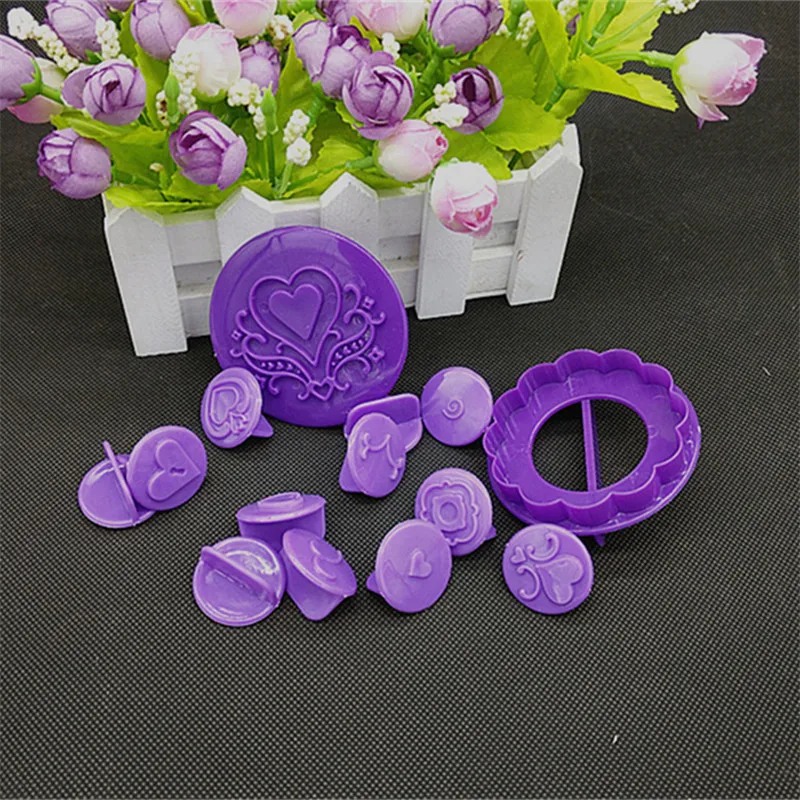 Форма сердца помадные формы 14 шт./лот DIY 3D печенья для торта украшения