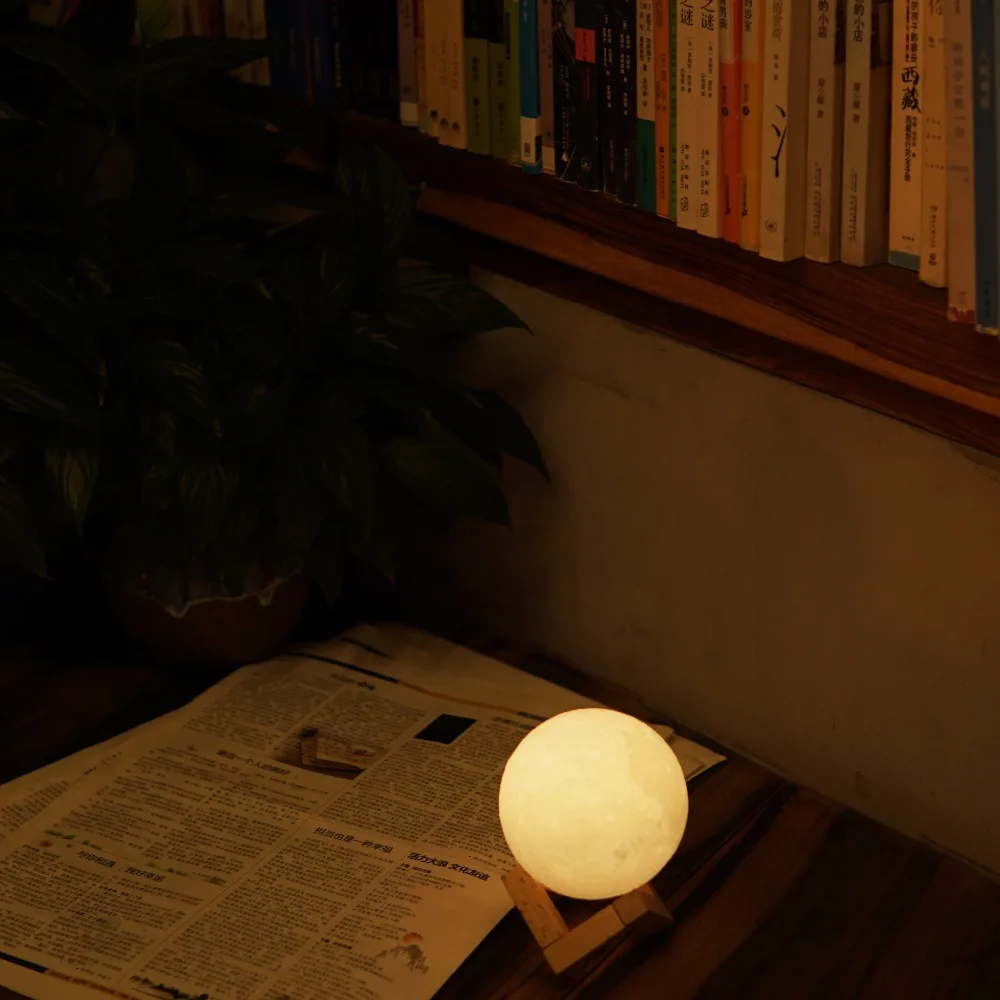 Креативный 3D принт лунный светильник ночник светильник ing Luminaria Светодиодная лампа USB Перезаряжаемый сенсорный пульт дистанционного управления многоцветный рождественские подарки