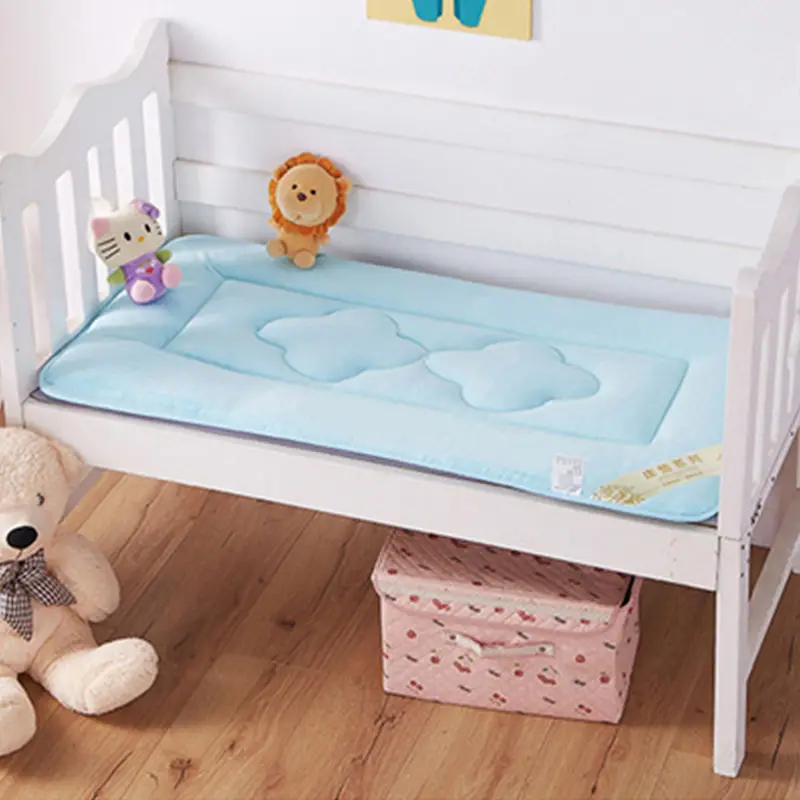 ALWAYSME портативная детская кроватка и матрас для малышей 70x140 см, дышащий, одна сторона, лето, другая сторона для зимы - Цвет: Синий