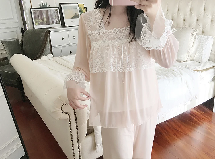 noite wear loungewear manga longa mulher noite