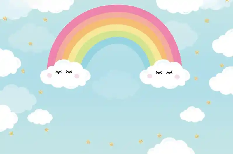 Laeacco Rainbow Latar Belakang Kartun Langit Biru Berawan Wallpaper Anak Potret Latar Belakang Foto Photocall Photo Studio|Background| - AliExpress