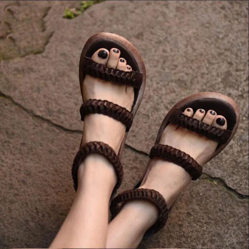 

2016 original design genuine leather handmade women shoes brief high heels casual women sandals