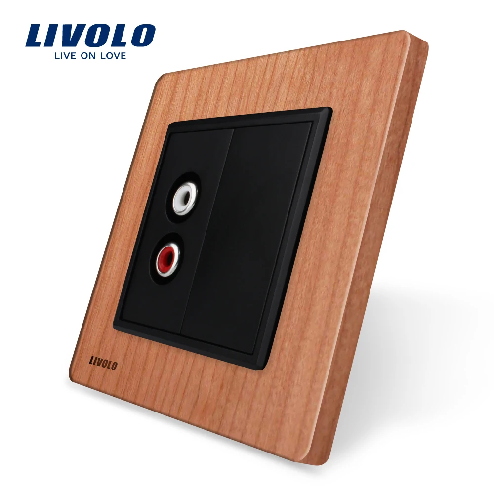 

Livolo EU standard Wall Outlet Cherry Wood,One Gang Audio Socket,VL-C791AD-21, 220V-250V