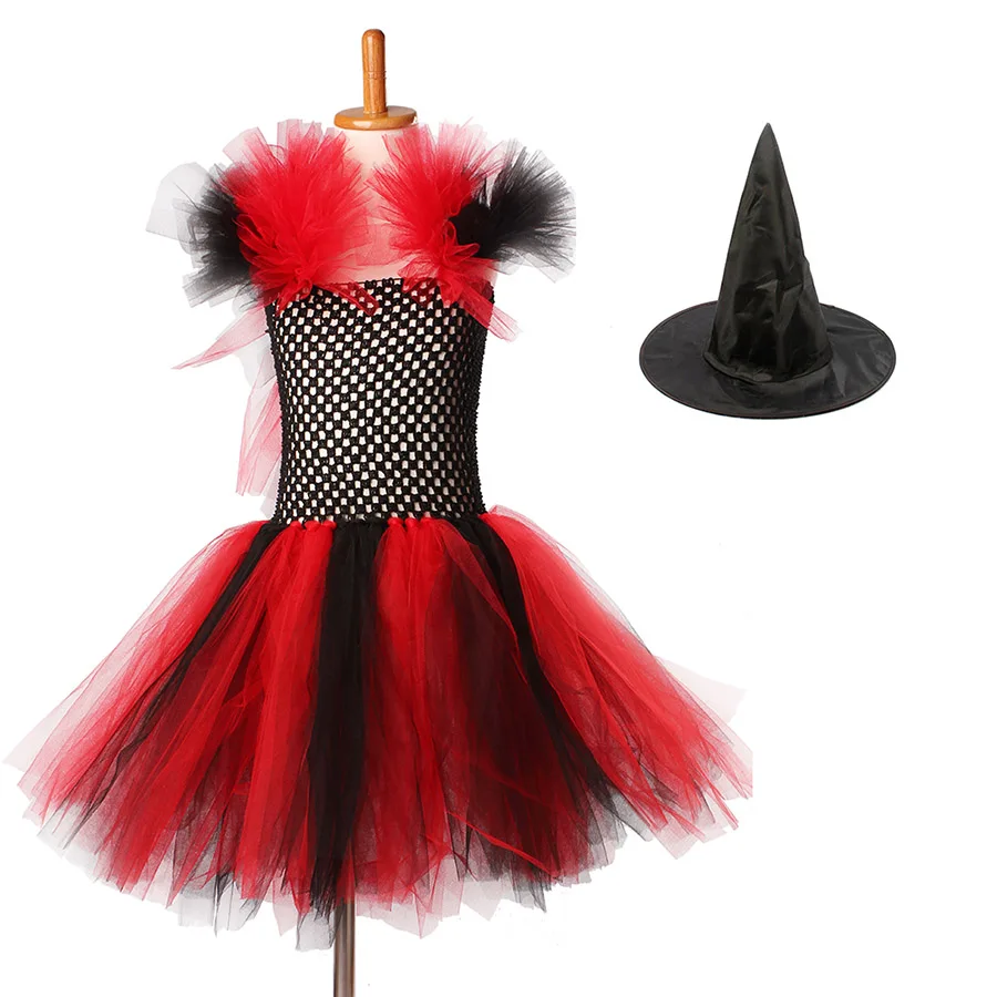 Halloween Christmas TUTU Dress Girls Clothing TUTU Princess Photo Prop with Witch Hat Kids (12)