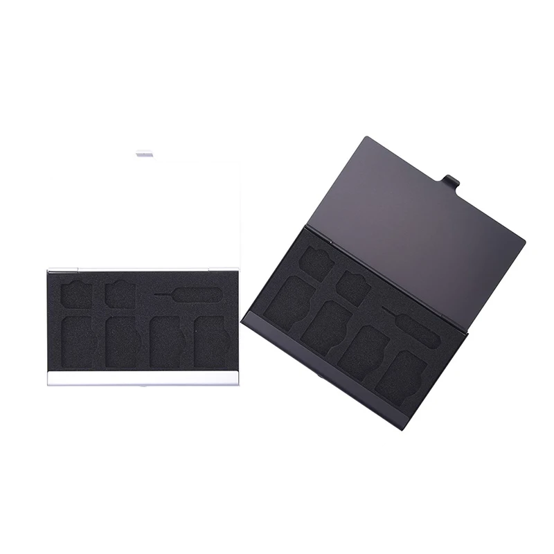 7 слотов Алюминиевый жесткий Micro Sd карта памяти SIM карта хранения двойная карта Органайзер сумка Защита двухслойный металлический хранения подарок
