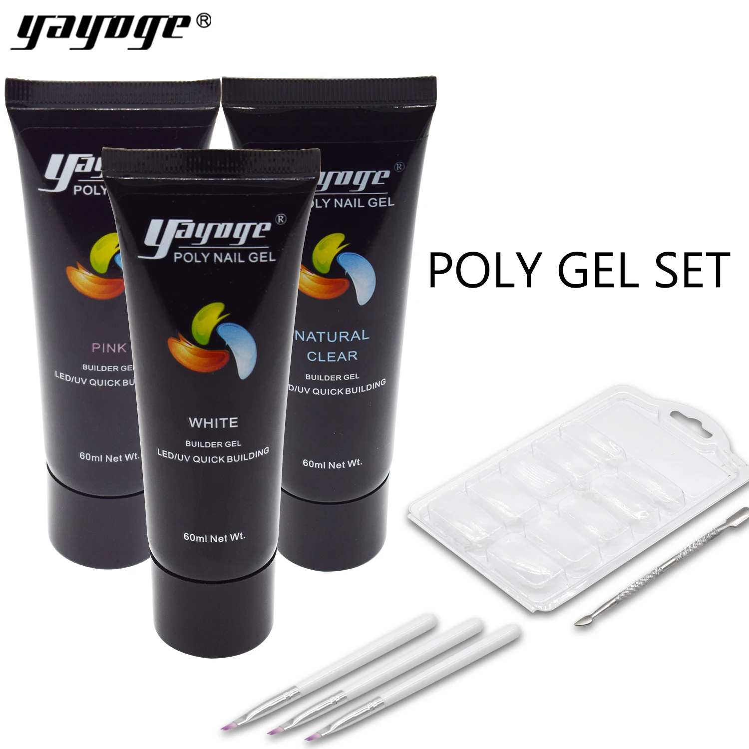 Yayoge UV Led builder poly gel lacquer nail polish art resin varnish