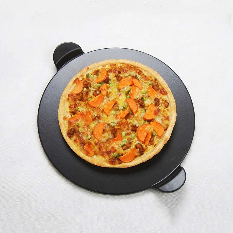 

Factory Direct Sales Pizza Stone Black Glazed Refractory Ceramic Insulation Baking Stone Tray Board Kitchen BBQ Grill Pizza Tool