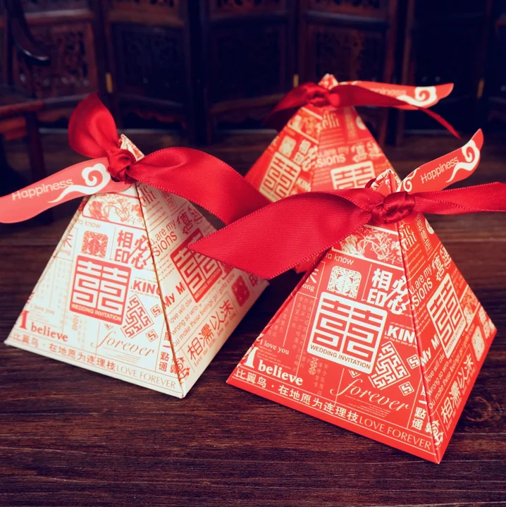 50Pcs New Chinese Style Wedding Favors Candy Boxes Party Gift Box