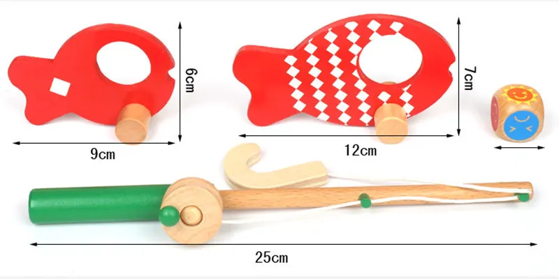 Candywood детей Рыбалка родитель-ребенок деревянные играть Рыбалка игры с рисунком рыбы модель образования игрушки для маленьких детей подарок