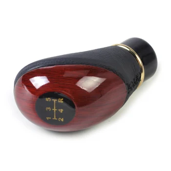 

CITALL Universal Car Auto 5 Speed Gear Shift Knob Wood Grain Leather MT Gear Shift Lever for Ford Toyota Nissan Kia VW Chevrolet