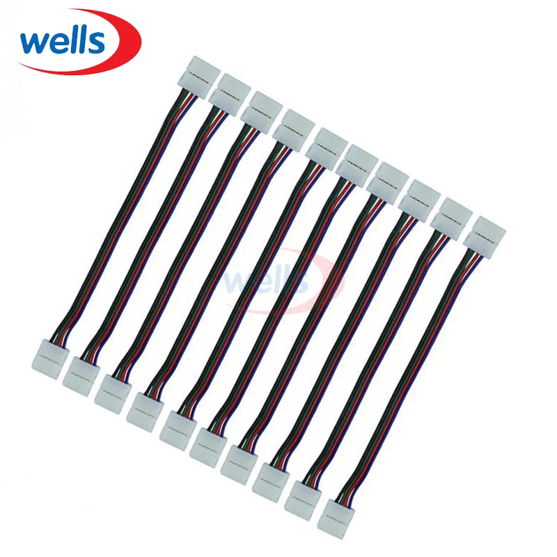 100 шт. 4 контактный разъем PCB Adapter для 10 мм 5050 RGB светодиодной ленты SMD|strip connector|connector