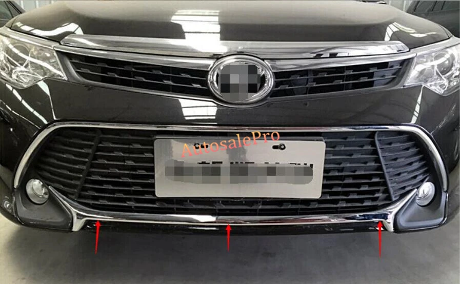 

For Toyota Camry Sport 2015 Chrome Front Grille bottom Bumper Protector strip trim Cover