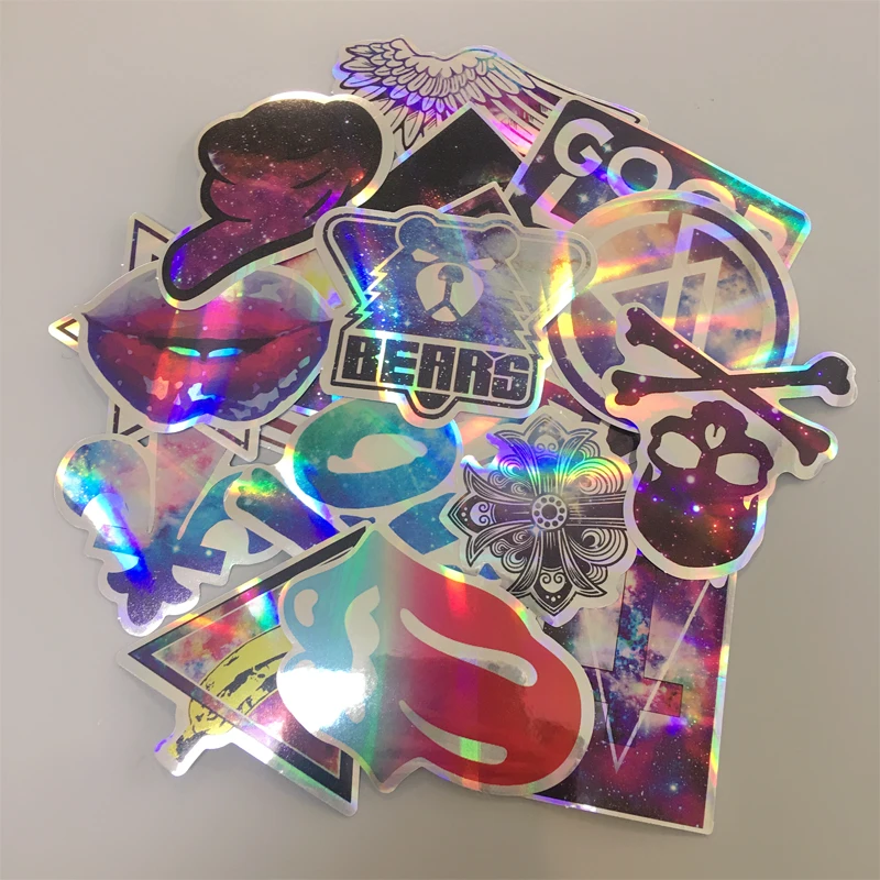 

20Pcs/Lot Cartoon Laser Sticker Funny Cute Style Waterproof Luggage Laptop Motorcycle Suitcase Skateboard Phone Graffiti Decals
