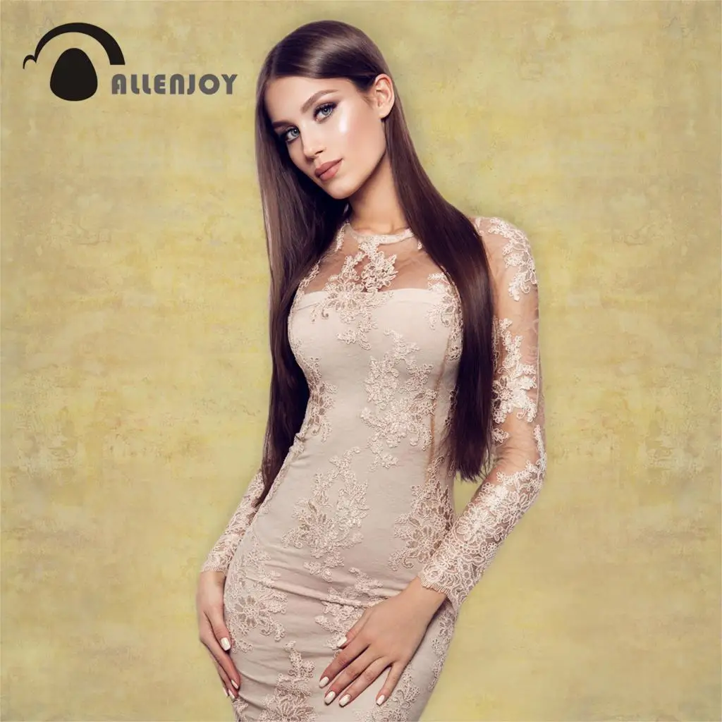 

Allenjoy photography backdrops retro yeallow Ivory Beige Background for Photo Studio Indoor Portrait Shooting Props Photocall