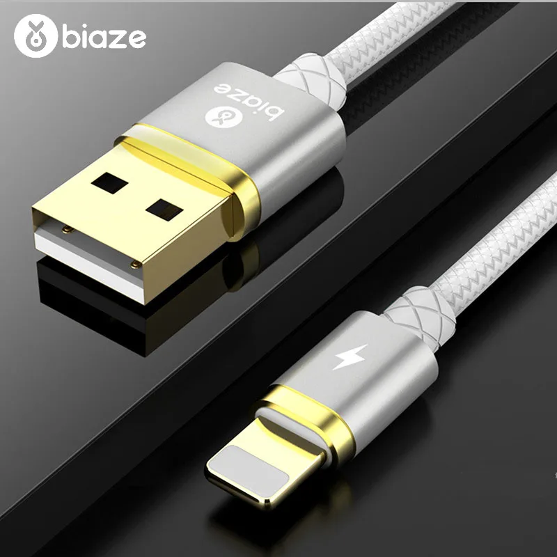 USB кабель Biaze 1,2 м для iPhone X XS MAX XR 8 7 6 5 6s S plus, кабель для быстрой зарядки, зарядное устройство для мобильного телефона, usb-кабель для передачи данных - Цвет: Белый