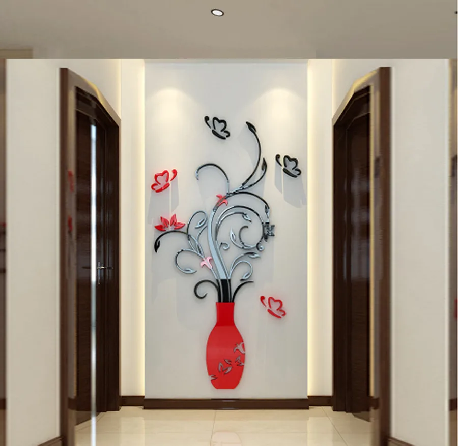 

Environmentally Friendly Plastic Wall Stickers Plant Flower 3D Fashion Home Living Room Bedroom Wall Decoration Wall Stickers