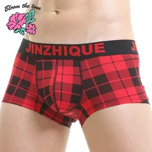 [Bloom the love] Новое хлопковое Мужское нижнее белье, мужские боксеры, мужские боксеры в клетку, Cuecas Masculina Calzoncillo, мужские боксеры, боксеры, шорты, размеры L-3XL