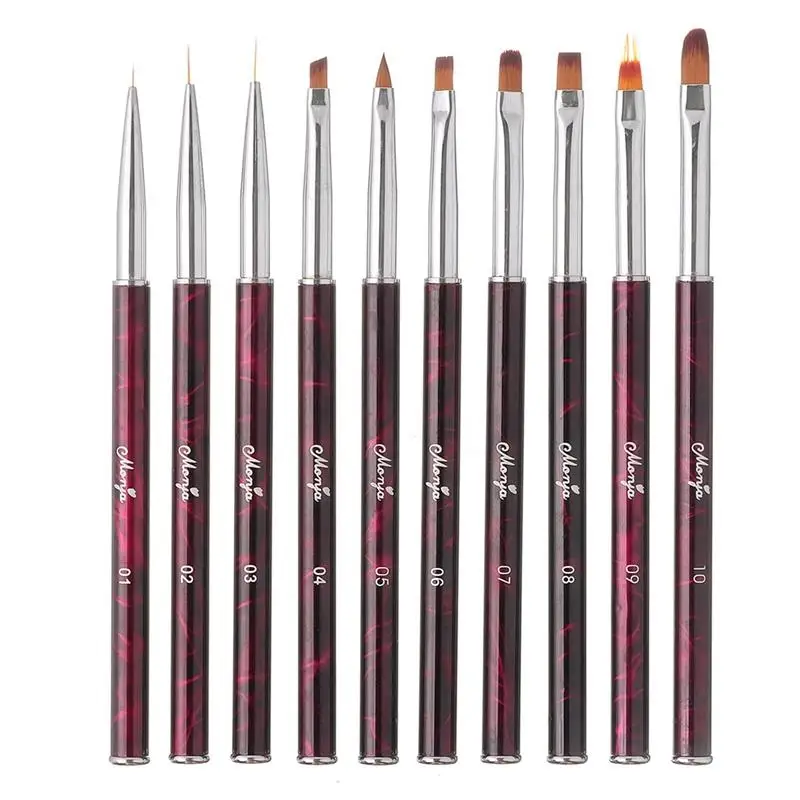 

Monja Nail Art Glue Extended Engraving 3D Line Grid Flower Gradient Painting Drawing Line Pen Brush Nail Tool