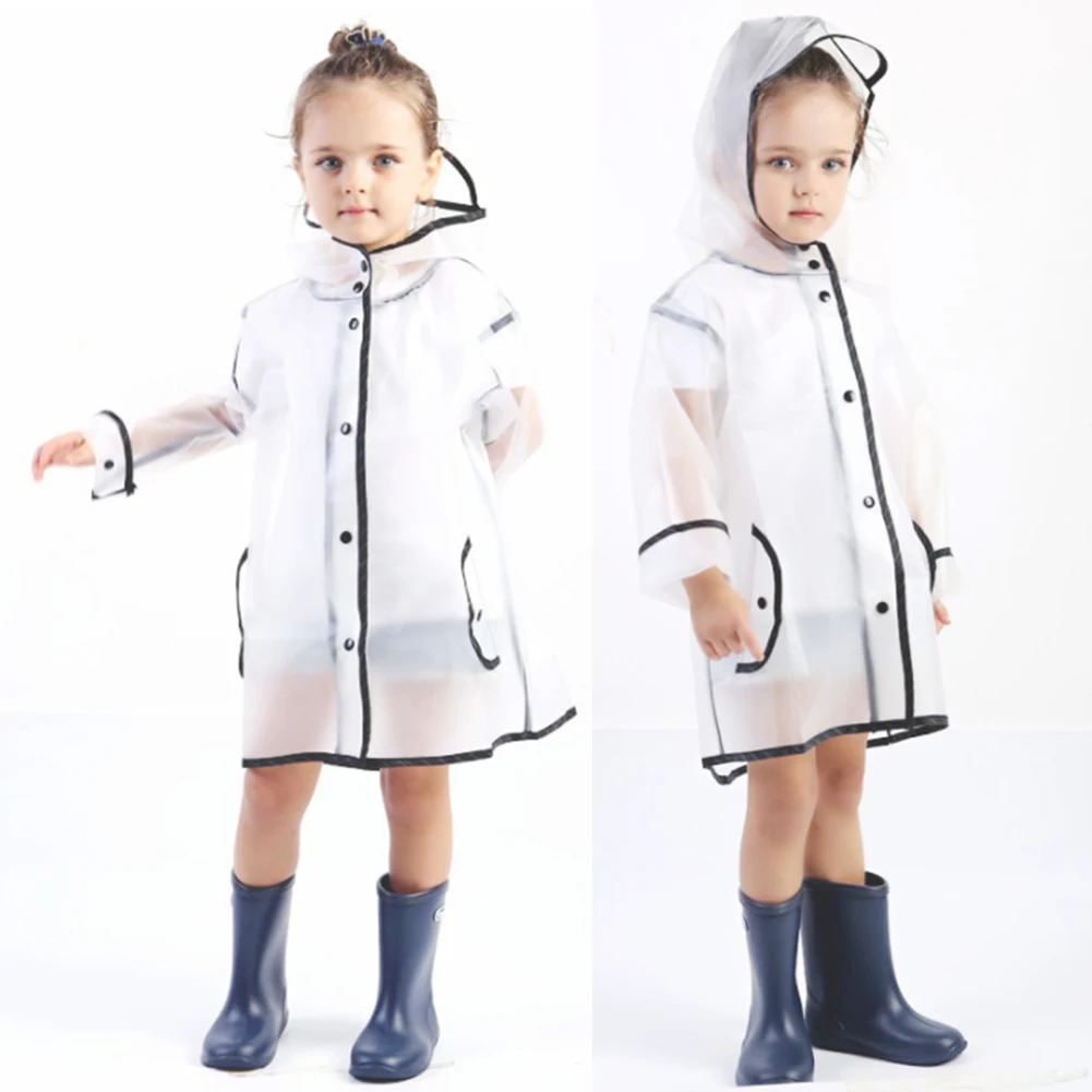 

HOT Creative Outdoor Travel Childrens Light Weight Transparent Clear Rain Coat Poncho Waterproof Festival Hooded Cape Raincoat