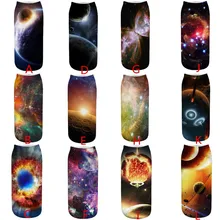 Дышащие спортивные носки женские летние повседневные Модные Нерегулярные сердце хлопковые носки спортивные короткие милые подарочные носки 3D галактика принт#2m08