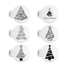 6 шт./компл. Рождественская елка трафарет торта Свадебная вечеринка форма для торта и печенья кекс украшения шаблон инструмент для пирога