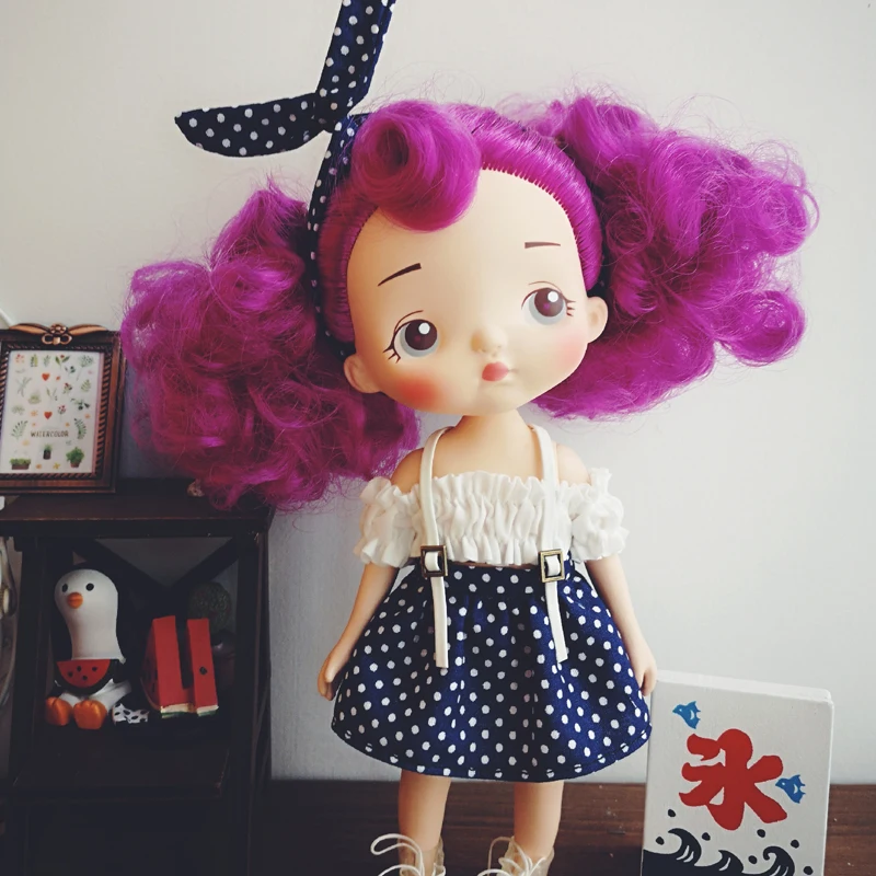 1 шт. Милая юбка в горошек на подтяжках для кукол Azone Blyth Licca OB11 Holala Ixdoll одежда с