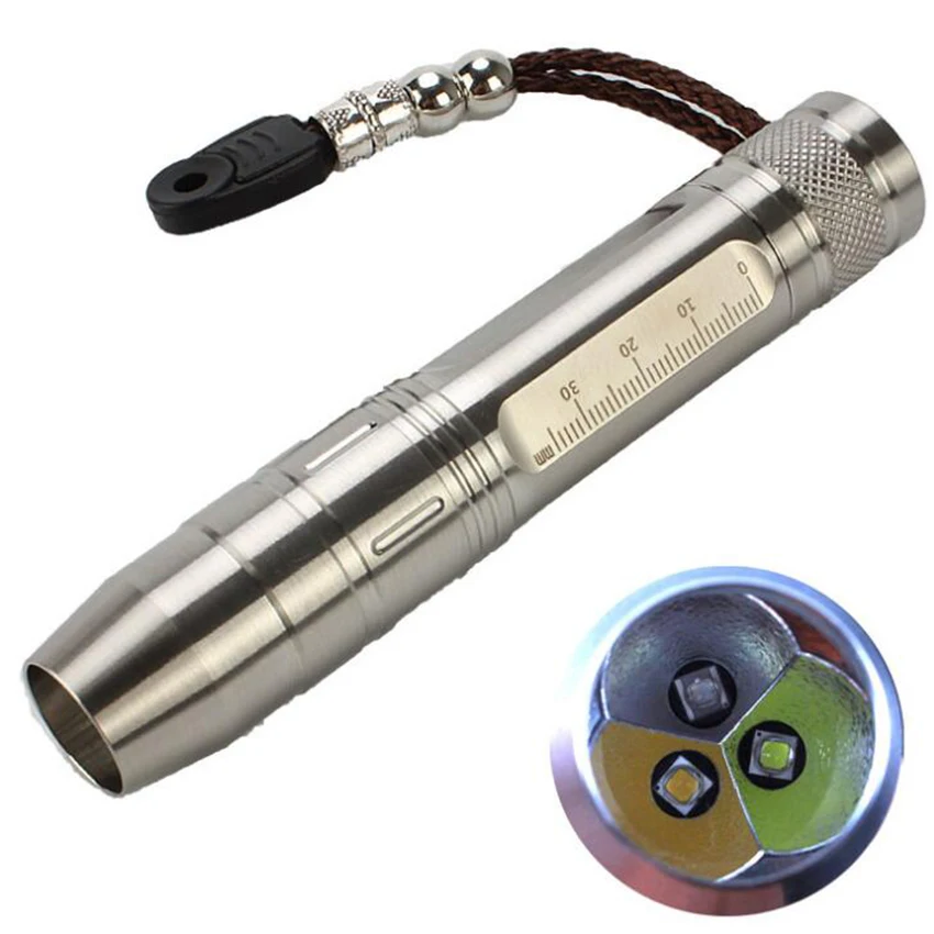 

LED 365/395nm UV Jewelry Jade Appraisal Flashlight Ultraviolet Yellow White Light Fluorescent Detection Jewelry Lights with logo