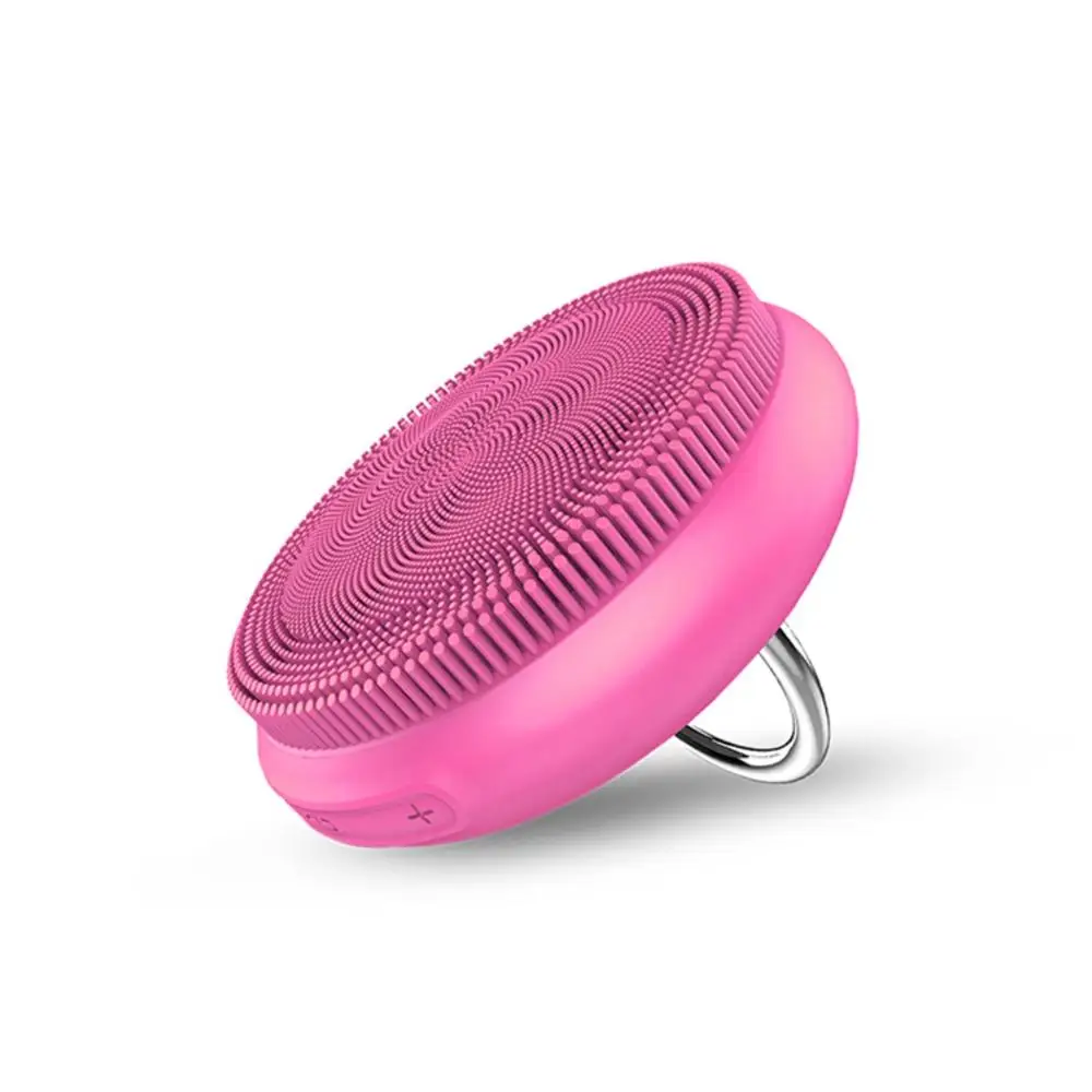 New Electric Face Brush Waterproof USB 5 Speed Ultrasonic Vibration Silicone Facial Cleaner Brush With Finger Ring