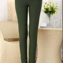 Женские Большие размеры с высокой эластичной талией Зимние плюс бархатные плотные леггинсы брюки женские осенние однотонные Стрейчевые тонкие узкие теплые брюки