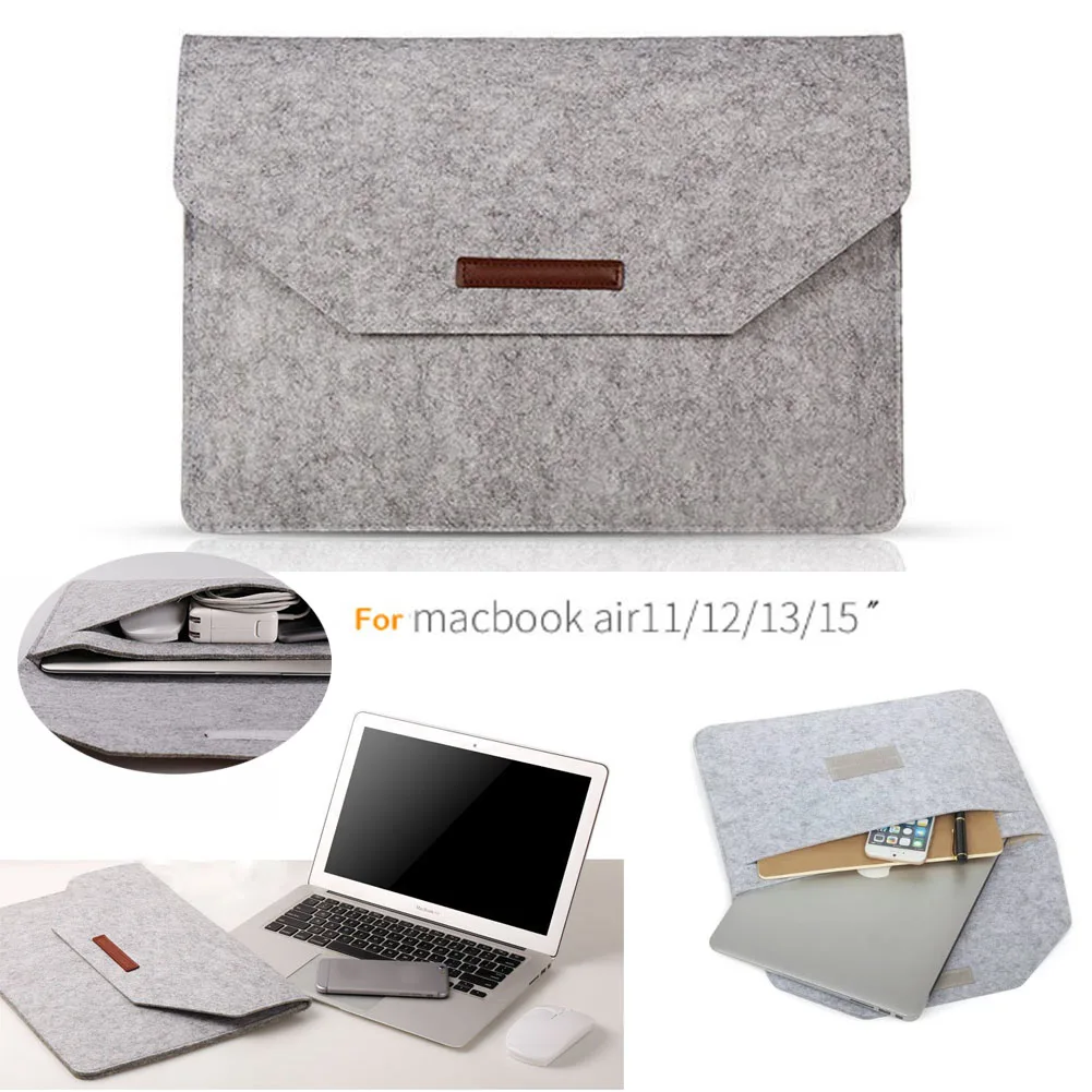 Для MacBook Air Pro Сумка для ноутбука шерстяной конверт Чехол чехол