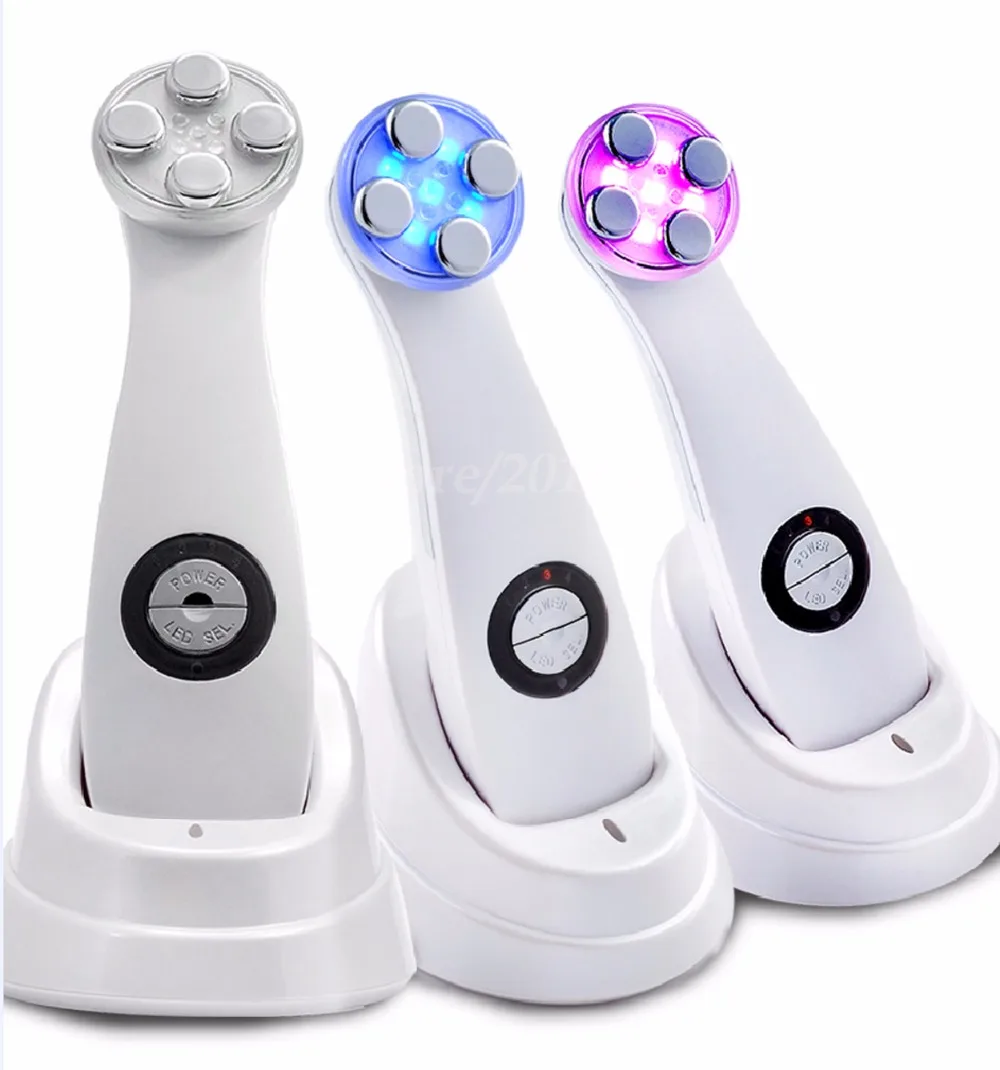 2Pcs/Pack LED Photon Mesotherapy Electroporation RF Radio Frequency Face Skin Rejuvenation Device Facial Scrubber Remove Wrinkle | Красота и