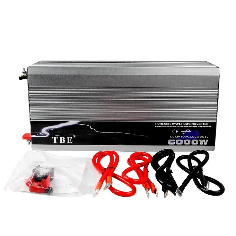 

6000watt Car Auto Pure Sine Wave Inverter DC12V AC220V Converter Adapter With USB For Solar/Wind Generation T12P6000-2
