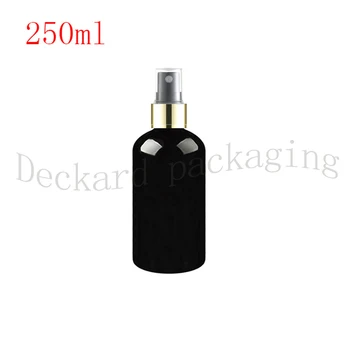 

30pcs 250ml black Refillable gold Sprayer Bottles Esstenial Oil Liquid Empty Atomizer Makeup Spray Bottle Perfume