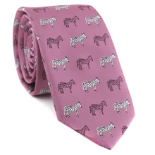 Мультфильм шеи связей для мужчин полиэстер шелк-окрашенные жаккардовая Зебра слон Узор Галстук Повседневное Бизнес Животные Галстуки