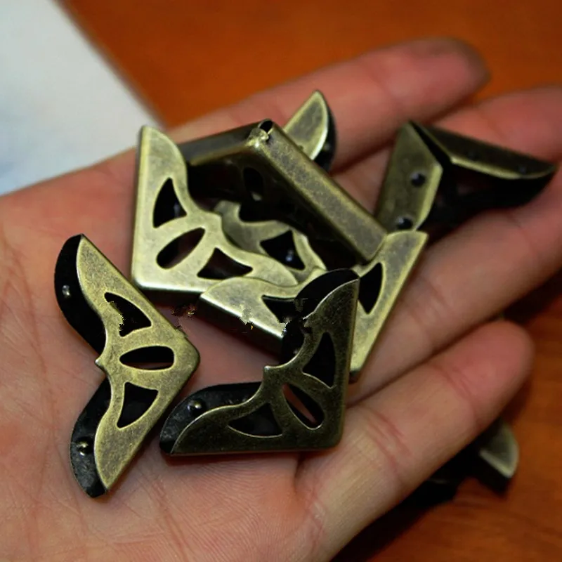 Bronze-Tone-Book-Scrapbooking-Albums-Menus-Corner-Protectors-Metal-Hollow-Corners-For-Books-24-24-5mm