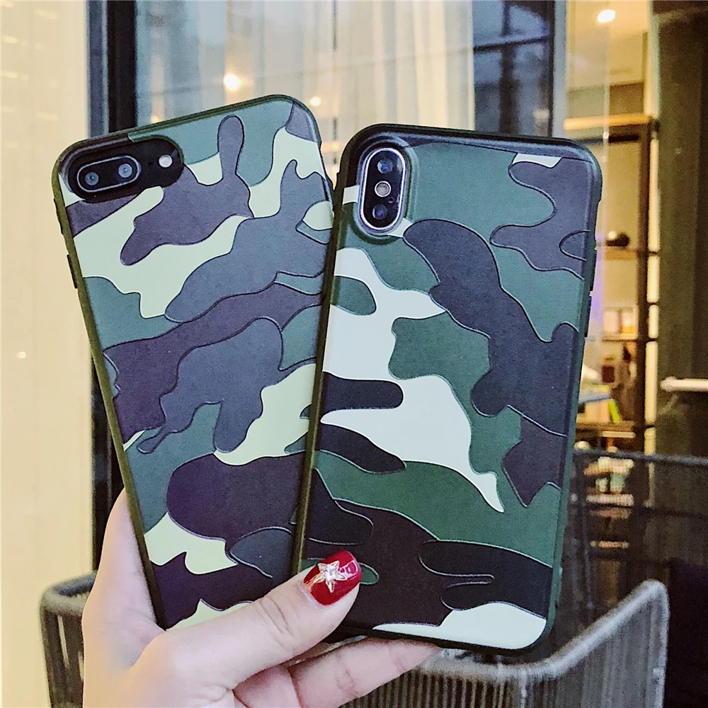 Cases For Iphone 5s 5 5se Fashion Art Style Green 3D Camouflage Phone Case IPhone 6 6s 7 8 X Plus Army Camo Silicon Fundas |